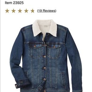 Duluth Trading Co. Women's Sherpa Lined Denim Jacket size XS in indigo